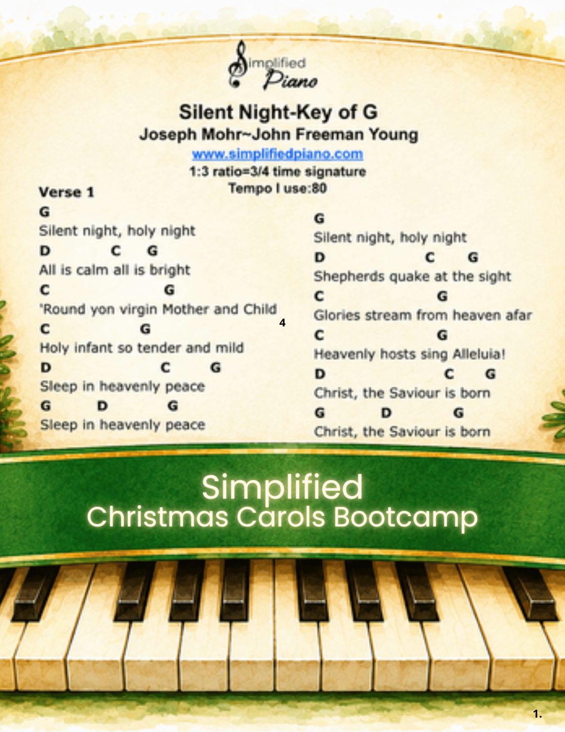 The Simplified Christmas Carols Bootcamp printable e-book